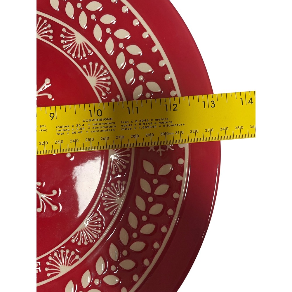 Hallmark Live Merry Snowflake Round Red White Christmas‎ Platter - Picture 4 of 6